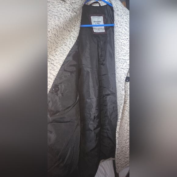 Abercrombie & Fitch Women's Speckled Gray Pea Coat - Picture 5 of 5